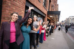 More than 120 women entrepreneurs formed a long queue outside Virgin Hotels London in Shoreditch, eager to pitch their business ideas to the “Elevator of Dreams” ahead of International Women’s Day.